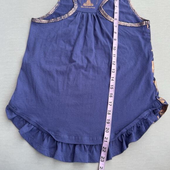 Walt Disney World 50th Anniversary Tank Top Girl L 10/12 Gold Foil Mickey - Picture 7 of 7